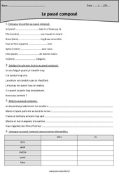 Passé composé - Exercices  : Primaire 5 - PDF à imprimer