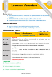 Ecrire un récit d’aventure - Production d'écrit - Séquence - Fiche de préparation : Primaire 4, 5 - PDF à imprimer