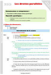 Droites parallèles - Séquence - Fiche de préparation : Primaire 5 - PDF à imprimer