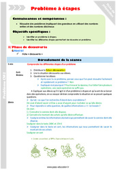 Problème à étapes - Séquence - Fiche de préparation : Primaire 5 - PDF à imprimer