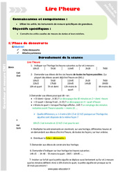 Lire l’heure - Séquence - Fiche de préparation : Primaire 4 - PDF à imprimer