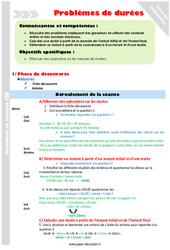 Problèmes de durées - Séquence - Fiche de préparation : Primaire 4 - PDF à imprimer