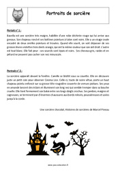 Portraits de sorcière - Exercices  : Primaire 4 - PDF à imprimer