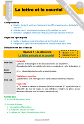 Lettre et le courriel - Séquence - Fiche de préparation : Primaire 4, 5 - PDF à imprimer