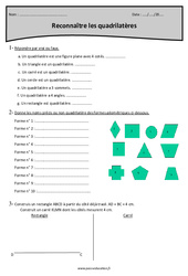 Reconnaître les quadrilatères - Exercices corrigés : Primaire 4 - PDF à imprimer