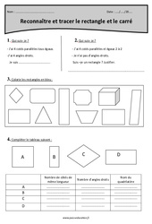 Rectangle et carré - Reconnaître et tracer - Révisions : Primaire 4 - PDF à imprimer