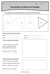 Triangles - Reconnaître et décrire - Exercices avec correction : Primaire 4 - PDF à imprimer