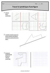 Tracer le symétrique d’une figure - Exercices  : Primaire 4 - PDF à imprimer