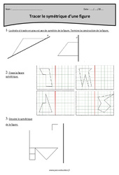 Symétrique d’une figure - Tracer - Exercices avec correction : Primaire 4 - PDF à imprimer