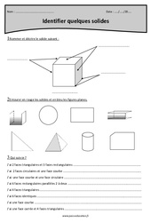 Identifier quelques solides - Exercices avec correction : Primaire 4 - PDF à imprimer