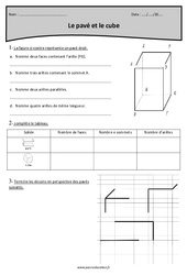 Cube et pavé - Exercices corrigés : Primaire 4 - PDF à imprimer