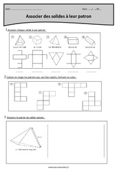 Solides et patrons - Fiche de révisions : Primaire 4 - PDF à imprimer