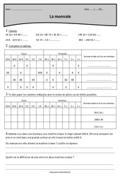 Monnaie et prix en euros - Exercices : Primaire 4 - PDF à imprimer