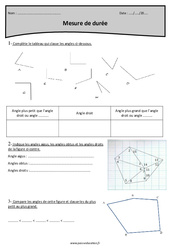 Aigus, obtus ou droits - Exercices sur les angles : Primaire 4 - PDF à imprimer