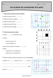 Coordonnées d’un point - Exercices  : Primaire 4 - PDF à imprimer