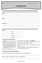 Ordre alphabétique - Dictionnaire - Exercices : Primaire 5 - PDF à imprimer