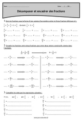 Décomposer et encadrer des fractions - Exercices corrigés : Primaire 5 - PDF à imprimer