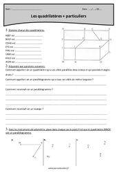 Quadrilatères - Exercices : Primaire 5 - PDF à imprimer