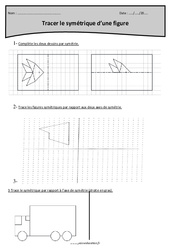 Tracer le symétrique d’une figure - Exercices avec correction : Primaire 5 - PDF à imprimer