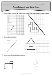 Symétrie d’une figure - Exercices  : Primaire 5 - PDF à imprimer