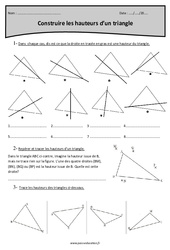Construire les hauteurs d’un triangle - Exercices corrigés : Primaire 5 - PDF à imprimer