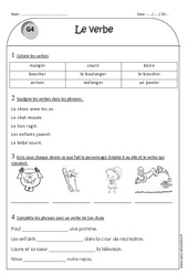 Verbe - Exercices : Primaire 2 - PDF à imprimer