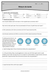Mesure de durée - Exercices avec correction : Primaire 5 - PDF à imprimer