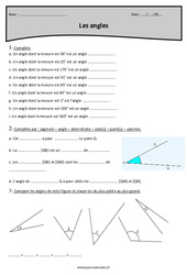 Angles - Aigus, obtus, droit ou plat - Exercices : Primaire 5 - PDF à imprimer