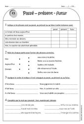 Passé - présent - futur - Exercices  : Primaire 2 - PDF à imprimer
