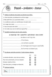 Passé, présent et futur - Exercices sur les verbes conjugués : Primaire 2 - PDF à imprimer