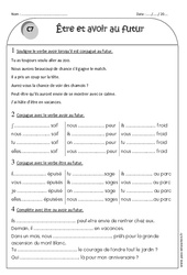 Etre et avoir au futur - Exercices  : Primaire 2 - PDF à imprimer