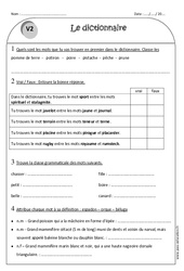 Utiliser le dictionnaire - Exercices corrigés : Primaire 2 - PDF à imprimer