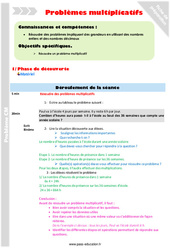 Problèmes multiplicatifs - Séquence - Fiche de préparation : Primaire 5 - PDF à imprimer