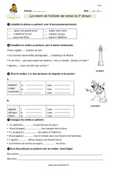 Présent de l’indicatif des verbes en - er - Exercices avec correction : Primaire 4 - PDF à imprimer