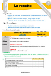 Ecrire une recette - Production d'écrit - Séquence - Fiche de préparation : Primaire 4 - PDF à imprimer