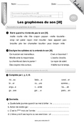 Graphèmes du son [ill] - Examen Evaluation - Bilan : Primaire 3 - PDF à imprimer