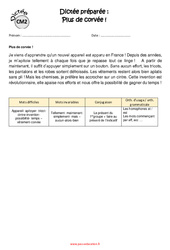 Plus de corvée ! - Dictée préparée : Primaire 5 - PDF à imprimer