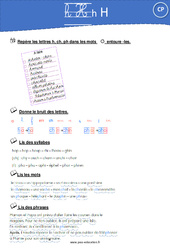 Lettre H (h, ph, ch) - Exercices : Primaire 1 - PDF à imprimer