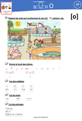 Son O (o, au, eau) - Exercices : Primaire 1 - PDF à imprimer