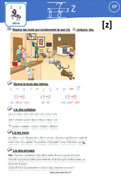 Son Z (z, s) - Exercices : Primaire 1 - PDF à imprimer