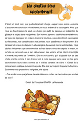 Un chaton bien encombrant - Récit : Primaire 5 - PDF à imprimer