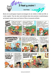 Il faut y croire de Jean Roba - Bande dessinée + Questionnaire : Primaire 5 - PDF à imprimer