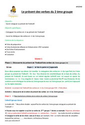 Présent des verbes du 2 ème groupe - Séquence - Fiche de préparation : Primaire 5 - PDF à imprimer