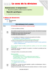 Sens de la division - Séquence - Fiche de préparation : Primaire 5 - PDF à imprimer