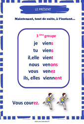 Présent du 3e groupe - Affiche de classe : Primaire 2 - PDF à imprimer