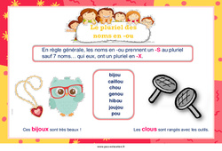 Pluriel des noms en ou - Affiche de classe : Primaire 3, 4, 5 - PDF à imprimer