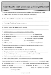 Interrogatif ou relatif - Accord du verbe avec le pronom sujet qui - Exercices : Primaire 5 - PDF à imprimer