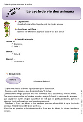Cycle de vie des animaux - Fiche de préparation 1 : Primaire 3 - PDF à imprimer
