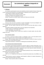 Connecteurs spatiaux temporels et logiques - Cours : Secondaire 2 - PDF à imprimer