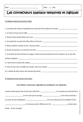 Connecteurs spatiaux temporels et logiques - Exercices corrigés : Secondaire 2 - PDF à imprimer